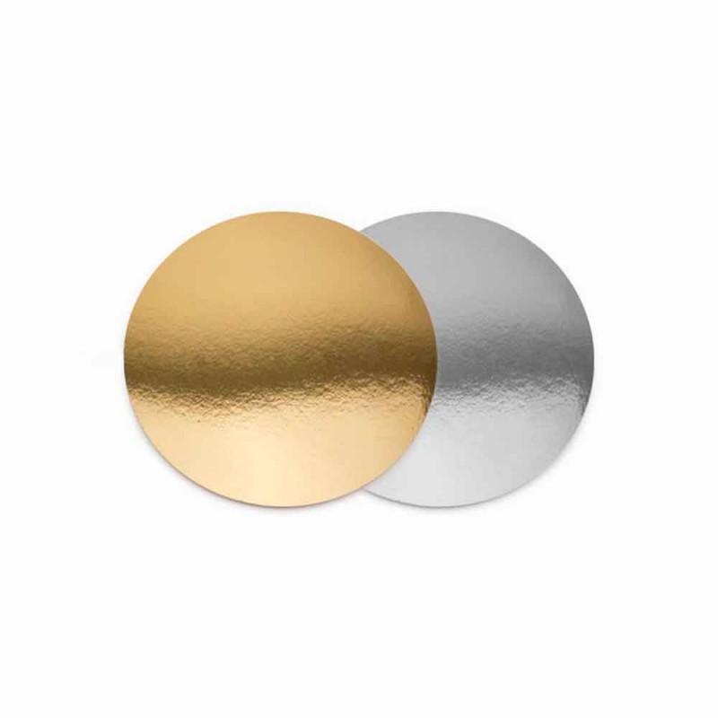 Подложка круглая 0,8мм 12см золото/серебро